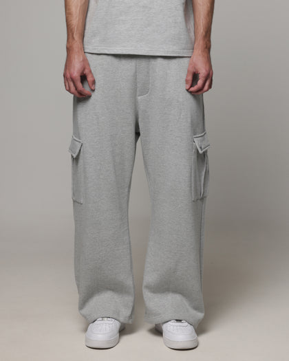 American Thrift Cargo Wide Leg Track Pants Grey Marle