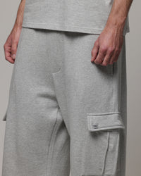 American Thrift Cargo Wide Leg Track Pants Grey Marle