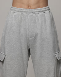 American Thrift Cargo Wide Leg Track Pants Grey Marle