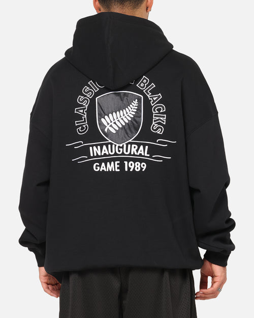 Mitchell & Ness All Blacks Rugby Union Classic Silver Fern Hoodie Solid Black
