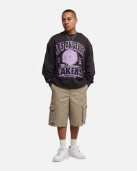 Mitchell & Ness Women's Los Angeles Lakers Arch Logo Crewneck Overdyed Black
