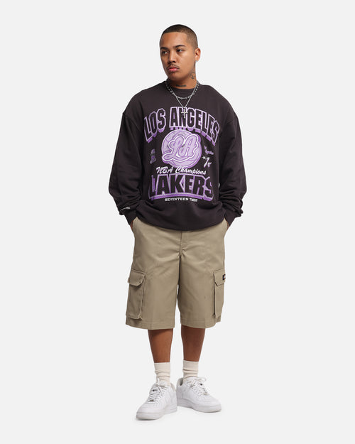 Mitchell & Ness Women's Los Angeles Lakers Arch Logo Crewneck Overdyed Black