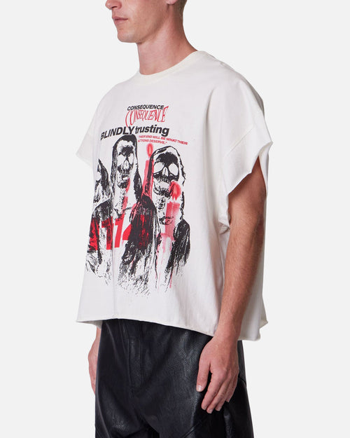 MNML Grim Cutoff Muscle T-Shirt Off White
