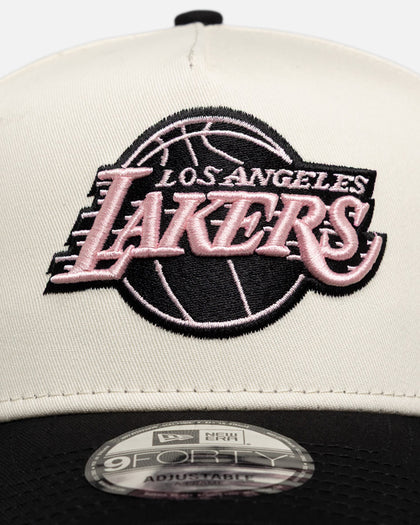 New Era Los Angeles Lakers "Chrome Black Pink" 9Forty A-Frame Snapback White