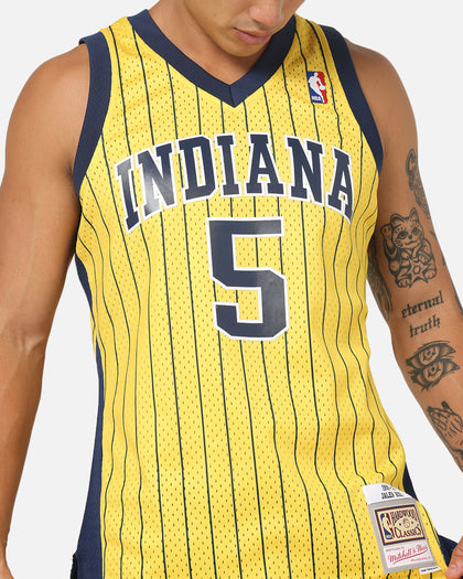 Mitchell & Ness Indiana Pacers Jalen Rose #5 Swingman Road Jersey Yellow