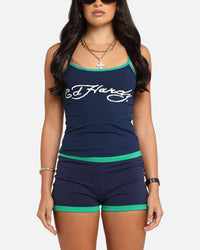 Ed Hardy Women's Logo Camo Singlet Navy/Green