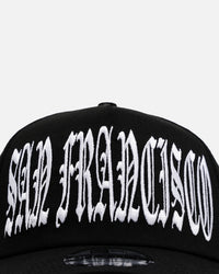 New Era San Francisco 49ers 'Oversized Gothic Script Crown' 9FORTY A-Frame Snapback Black/White