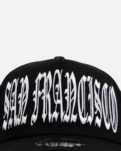 New Era San Francisco 49ers 'Oversized Gothic Script Crown' 9FORTY A-Frame Snapback Black/White