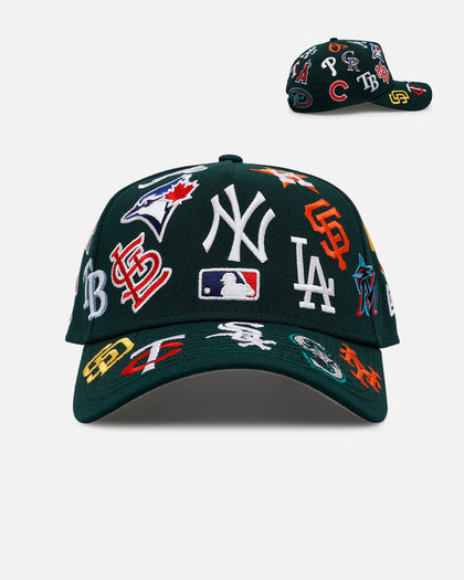 New Era MLB 'All Over Leagues' 9FORTY A-Frame Snapback Dark Green