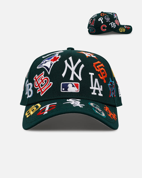 New Era MLB 'All Over Leagues' 9FORTY A-Frame Snapback Dark Green