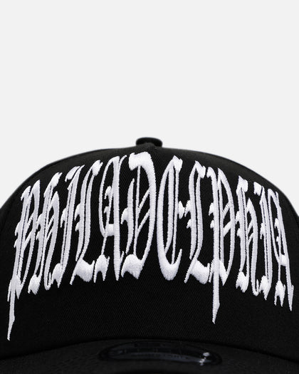 New Era Philadelphia Phillies 'Oversized Gothic Script Crown' 9FORTY A-Frame Snapback Black/White