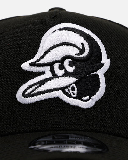 New Era Baltimore Orioles 'Black White Upside Down Logo' 9FORTY A-Frame Snapback Black/White