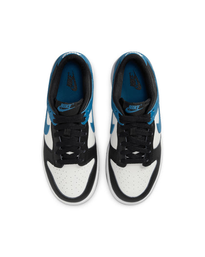 Nike Kids' Dunk Low (GS) "Black White Blue" Summit White/Indigo