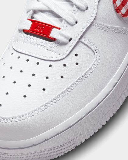 Nike Women's Air Force 1 '07 "Gingham Plaid" White/Mystic Red