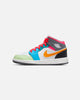 Jordan Kids' Air Jordan 1 Mid SE "Multi-Colour" (GS) White/Taxi/Dark Shadow/Hyper Pink/New Emerald/Vapour Green