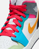 Jordan Kids' Air Jordan 1 Mid SE "Multi-Colour" (GS) White/Taxi/Dark Shadow/Hyper Pink/New Emerald/Vapour Green