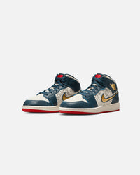 Jordan Kids' Air Jordan 1 Mid SE "Take Flight" (GS) Armoury Navy/Metallic Gold