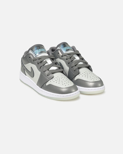 Jordan Kids' Air Jordan 1 Low SE (GS) Flat Pewter/Blue Chill