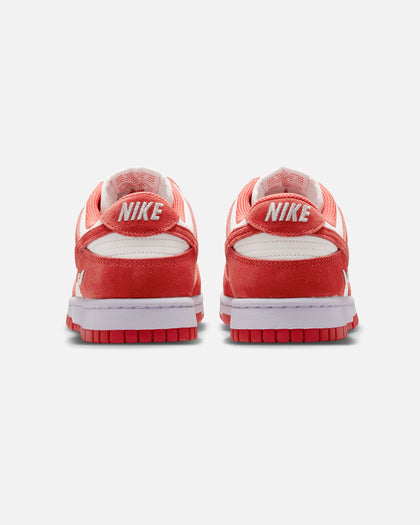 Nike Women's Dunk Low Suede Sail/Lt Crimson-White-Metallic Silver