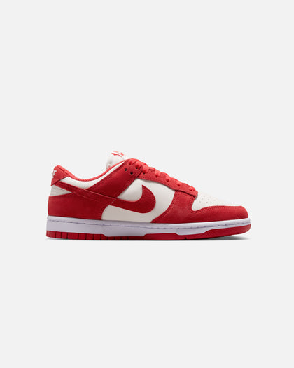Nike Women's Dunk Low Suede Sail/Lt Crimson-White-Metallic Silver
