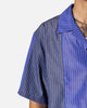 MNML Cropped Panel Stripe Shirt Blue