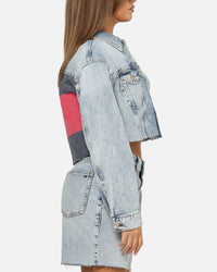 Tommy Jeans Women's Cropped Denim Trucker Jacket Mid Denim