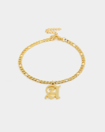 Raising Hell Women's Gothic Letter Anklet Gold