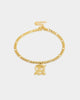 Raising Hell Women's Gothic Letter Anklet Gold
