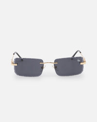 Belvoir & Co Diamond Cut Hampton Sunglasses Black/Gold