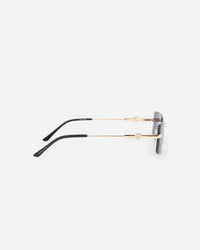 Belvoir & Co Diamond Cut Hampton Sunglasses Black/Gold