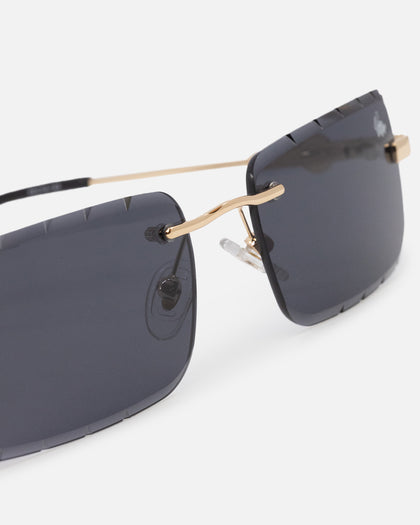 Belvoir & Co Diamond Cut Hampton Sunglasses Black/Gold