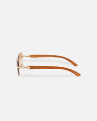 Belvoir & Co Diamond Cut Hampton Sunglasses Wood/Tea