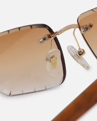 Belvoir & Co Diamond Cut Hampton Sunglasses Wood/Tea