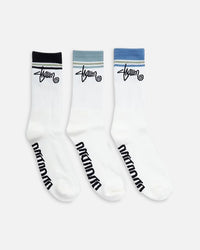 S Double Stripe Shawn Script Crew Socks 3 Pack Multi