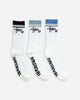 S Double Stripe Shawn Script Crew Socks 3 Pack Multi