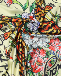 Ed Hardy Women's Feline Bandana Scarf Yellow