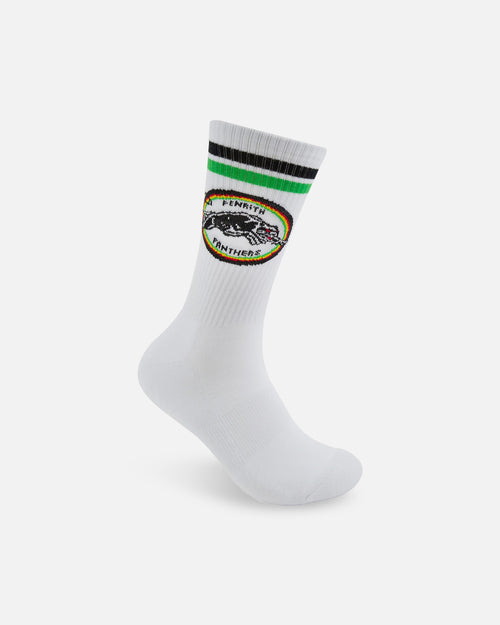Foot-ies Penrith Panthers Crew Socks 2 Pack White/Black