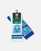 Foot-ies New Zealand Warriors Crew Socks 2 Pack White/Blue