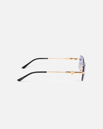 Belvoir & Co Hampton Diamond Cut Sunglasses Gold/Blue