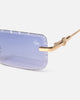 Belvoir & Co Hampton Diamond Cut Sunglasses Gold/Blue