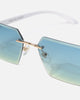 Belvoir & Co Hampton Diamond Cut Sunglasses Gold/Blue