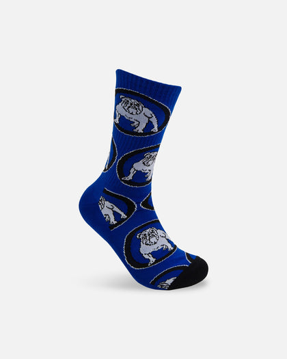 Foot-ies Canterbury-Bankstown Bulldogs Crew Socks 2 Pack White/Blue