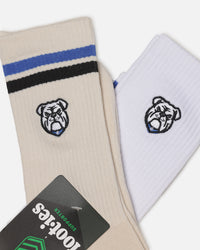 Foot-ies Canterbury-Bankstown Bulldogs Sneaker Socks 2 Pack Off White/White