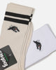 Foot-ies Penrith Panthers Sneaker Socks 2 Pack Off White/White