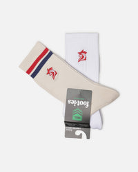 Foot-ies Sydney Roosters Sneaker Socks 2 Pack Off White/White