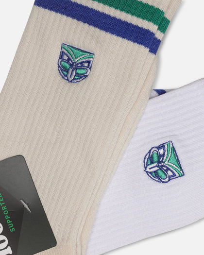 Foot-ies New Zealand Warriors Sneaker Socks 2 Pack Off White/White
