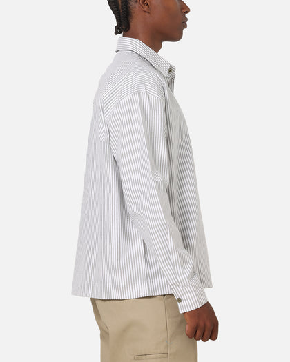 Carre Oxford Stripe Long Sleeve Button Up Shirt White/Green