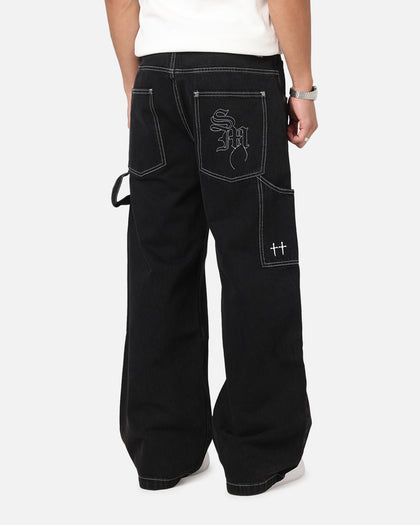 Saint Morta Amplus Fray Carpenter Jeans Contrast Black