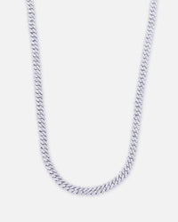 Saint Morta 6mm Iced Cuban Prong Chain Iced White Gold