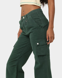 MNML Chloe Mid Rise Cargo Jeans Green